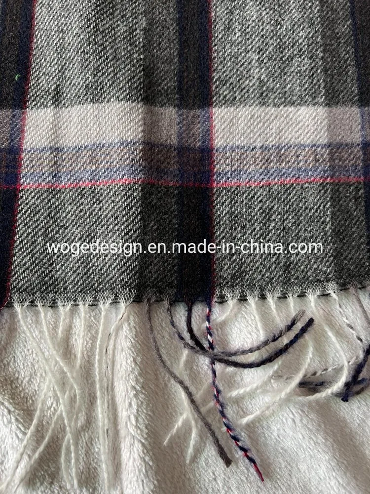 Hot Sales Unisex Jacquard Cashmere Felling Polyester Yarn Warm Winter Tartan Shawl Accessory