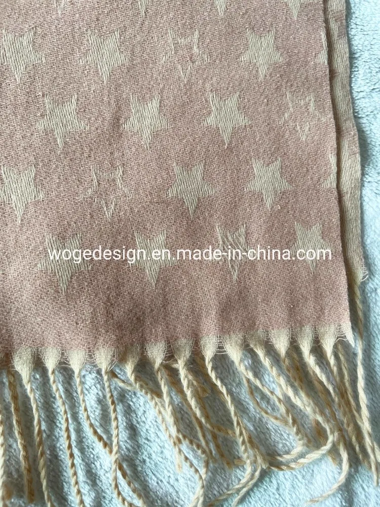 Yiwu Prime Producer Long Jacquard Star Polyester Yarn Soft Cashmere Feeling Scarf Dress Accessory